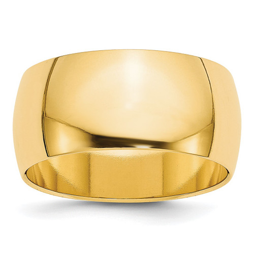 14K Yellow Gold 9 mm Half Round Wedding Band