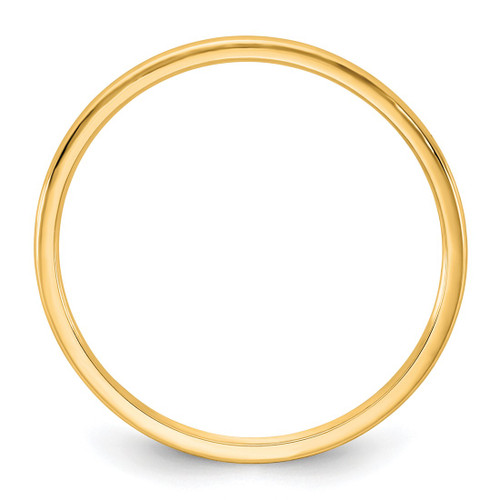 14K Yellow Gold 1 mm Lightweight Half Round Wedding Band - View 2