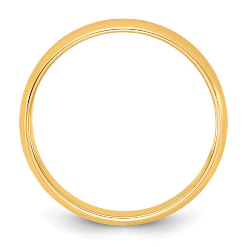 14K Yellow Gold 4.5 mm Lightweight Half Round Wedding Band - View 2