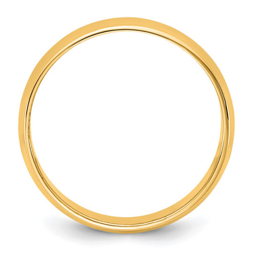 14K Yellow Gold 6.5 mm Lightweight Milgrain Half Round Wedding Band - View 2
