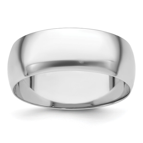 Platinum 8 mm Half Round Featherweight Wedding Band