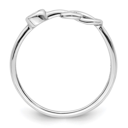 Sterling Silver Rhodium-Plated Polished Infinity White Topaz Ring - View 2