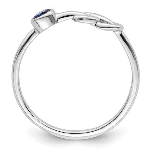Sterling Silver Rhodium-Plated Polished Infinity Lab-Created Sapphire Ring - View 2