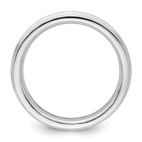 Sterling Silver Rhodium-Plated 3 mm Comfort Fit Milgrain Wedding Band, Half Round - View 2