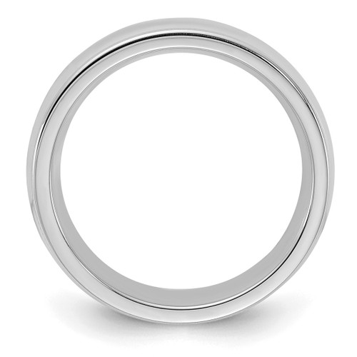 Sterling Silver Rhodium-Plated 6 mm Comfort Fit Milgrain Wedding Band, Half Round - View 2
