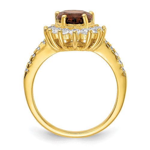 Cheryl M Sterling Silver & Gold-Tone Teardrop Brown Cubic Zirconia Ring, 2 mm - View 2