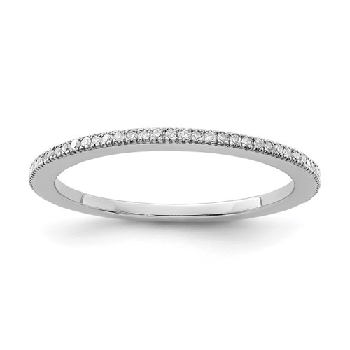 Sterling Silver Rhodium-Plated 0.18ct Diamond Wedding Band, 1 mm