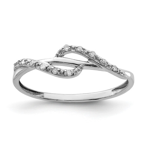 Sterling Silver Rhodium-Plated 0.05ct Diamond Ring, 2 mm