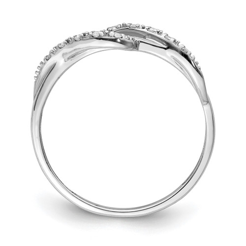 Sterling Silver Rhodium-Plated 0.05ct Diamond Ring, 2 mm - View 2