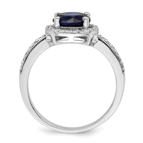 Brilliant Embers Sterling Silver Rhodium-Plated 35 Stone White and Blue Micro Pavé Cubic Zirconia Ring, 10 mm - View 2