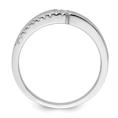 Brilliant Embers Sterling Silver Rhodium-Plated 24 Stone Micro Pavé Cubic Zirconia Men'S Ring, 7 mm - View 2
