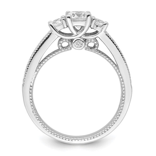 Brilliant Embers Sterling Silver Rhodium-Plated 21 Stone Micro Pavé Cubic Zirconia Ring - View 2