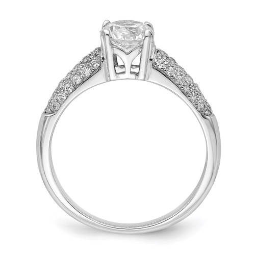 Brilliant Embers Sterling Silver Rhodium-Plated 53 Stone Micro Pavé Cubic Zirconia Ring, 2 mm - View 2