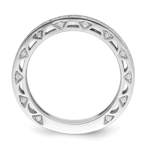 Brilliant Embers Sterling Silver Rhodium-Plated 59 Stone Micro Pavé Cubic Zirconia Ring, 3 mm - View 2