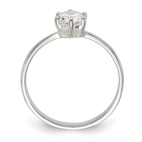 Sterling Silver Cubic Zirconia Ring, 3 mm - View 2