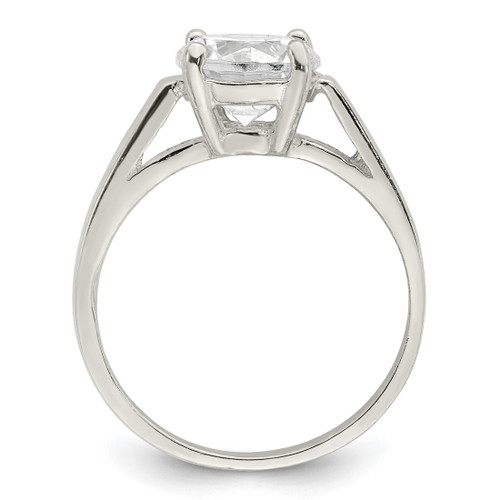 Sterling Silver Cubic Zirconia Ring, 2 mm - QR1008 - View 2
