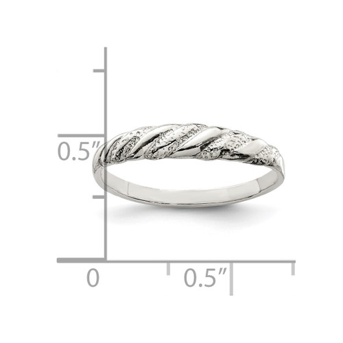 Sterling Silver Diamond-Cut Twisted Ring, 2 mm - View 2