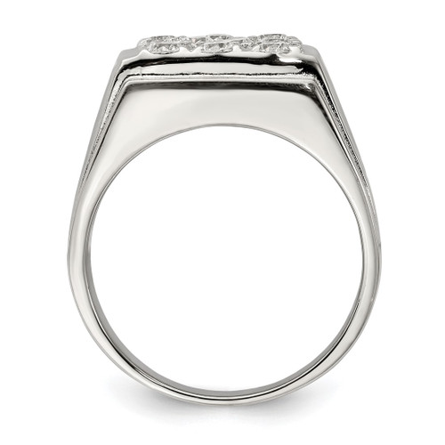 Sterling Silver Rhodium-Plated Men'S Cubic Zirconia Ring, 3.6 mm - View 2