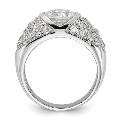 Sterling Silver Cubic Zirconia Domed Ring - View 2