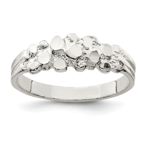 Sterling Silver Nugget Ring, 2 mm