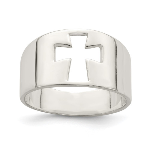 Sterling Silver Cross Cutout Ring, 3 mm