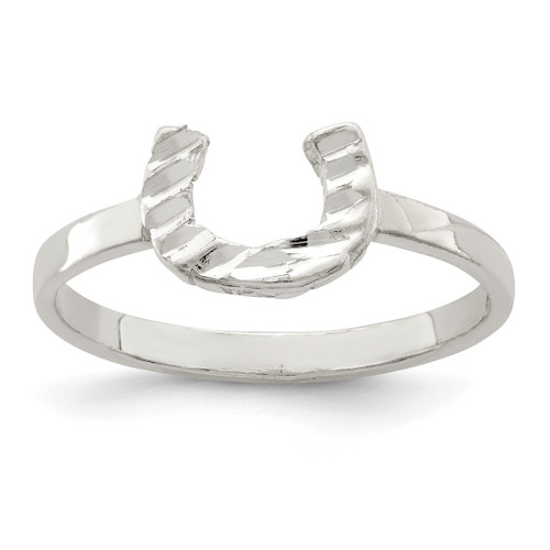 Sterling Silver Horseshoe Ring, 2 mm