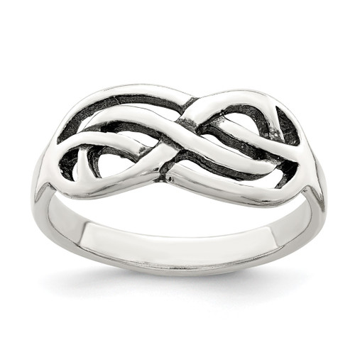 Sterling Silver Antiqued Knot Ring, 2 mm