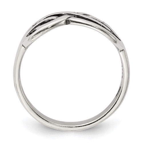 Sterling Silver Antiqued Knot Ring, 2 mm - View 2