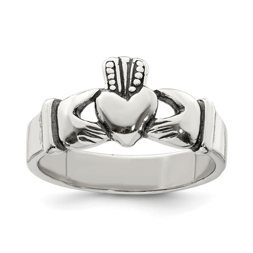 Sterling Silver Claddagh Design Ring, 5 mm
