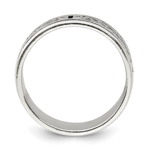 Sterling Silver Cross & Weave Design Ring, 9 mm - View 2