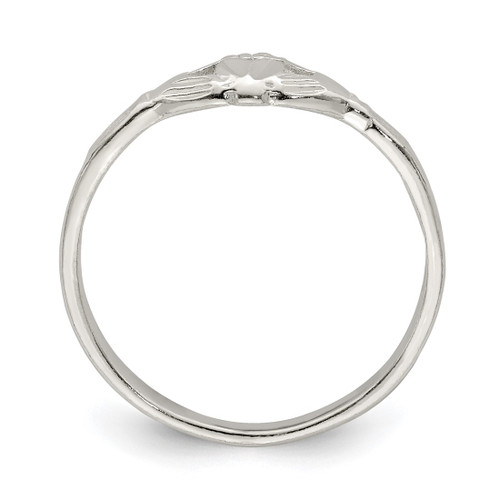 Sterling Silver Claddagh Ring, 2 mm, 6 mm Top Length, 11 mm Top Width - View 2