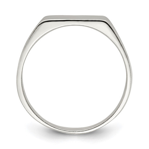 Sterling Silver 9 x 11 mm Solid Back Signet Ring - View 2