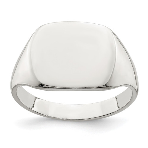 Sterling Silver 11 x 14 mm Solid Back Signet Ring