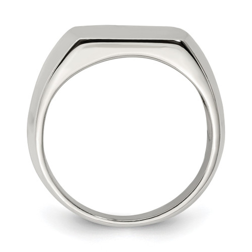 Sterling Silver 12 x 15 mm Open Back Signet Ring - View 2