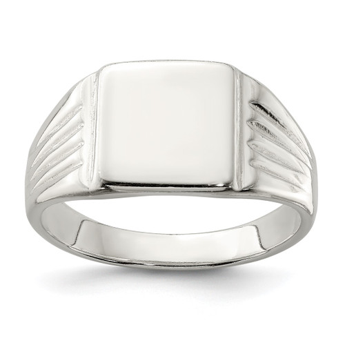 Sterling Silver 11 x 11 mm Open Back Signet Ring