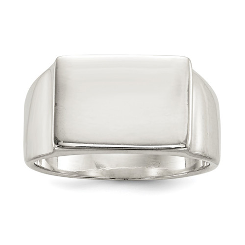 Sterling Silver 12 x 17 mm Closed Back Signet Ring