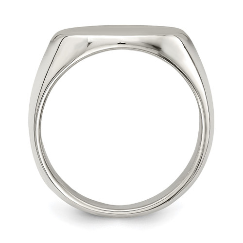 Sterling Silver 12 x 17 mm Closed Back Signet Ring - View 2