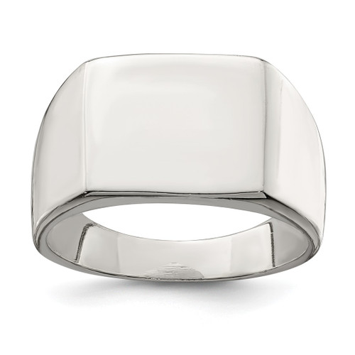 Sterling Silver 12 x 14 mm Closed Back Signet Ring