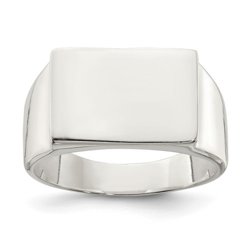 Sterling Silver 11 x 15 mm Closed Back Signet Ring