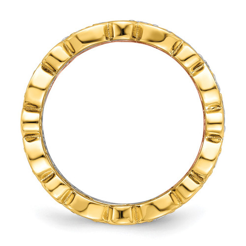 Sterling Silver Vermeil Trio Cubic Zirconia Rings - View 2