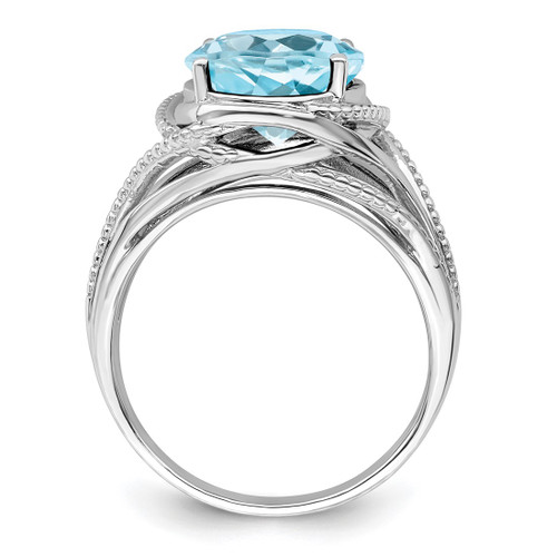 Sterling Silver Rhodium-Plated Sky Blue Topaz Ring, 2 mm - QR3085LSBT - View 2