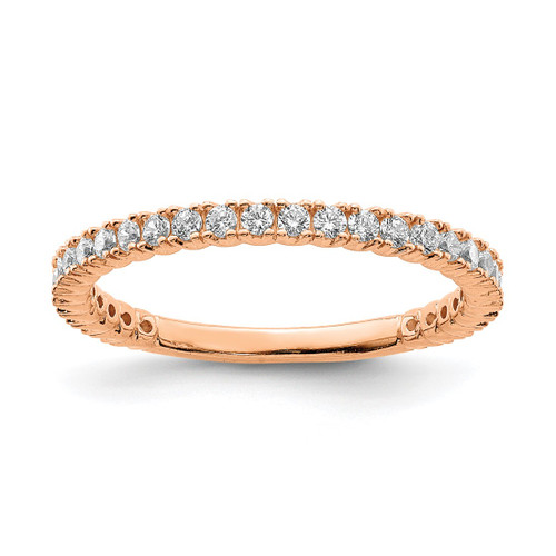 Sterling Shimmer Sterling Silver Rose-Tone Flash Rose Gold-Tone 28 Stone Cubic Zirconia Band Ring, 2 mm
