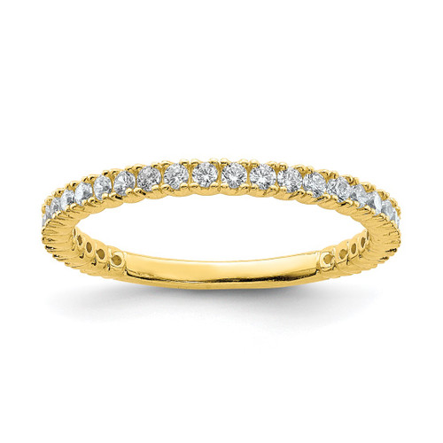 Sterling Shimmer Sterling Silver Gold-Tone Flash Gold and Silver-Tone 28 Stone Cubic Zirconia Band Ring, 2 mm