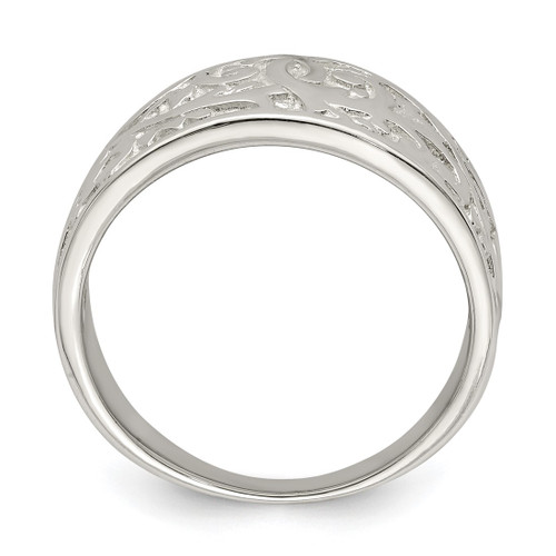 Sterling Silver Swirl Design Ring, 11 mm - View 2