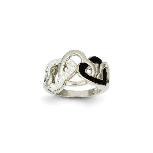 Sterling Silver Rhodium-Plated Stellux Crystal Ring - QR4187