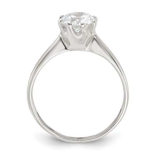 Sterling Silver Polished Cubic Zirconia Ring, 2 mm, 2 mm Wide - QR4238 - View 2