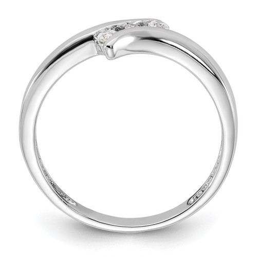 Sterling Silver Rhodium-Plated Cubic Zirconia Ring, 2 mm, Polished, 2 mm Wide - View 2