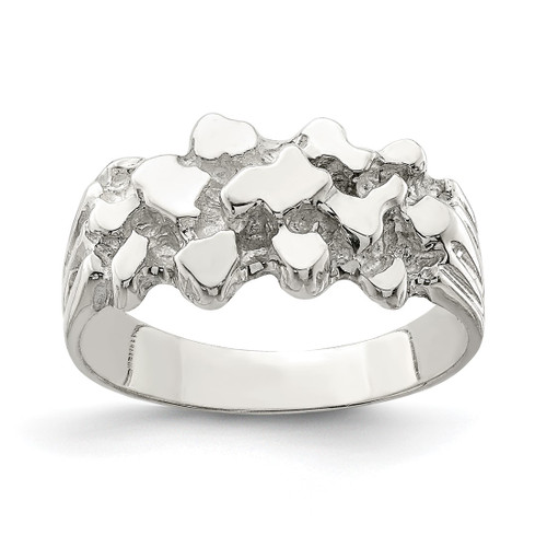 Sterling Silver Woman'S Nugget Ring, 4 mm - QR4443