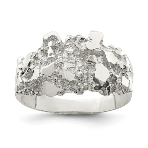 Sterling Silver Men'S Nugget Ring, 2.85 mm