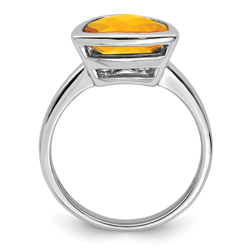Sterling Silver Rhodium-Plated Citrine Ring, 2 mm, 2 mm Wide, Polished - QR4465CI - View 2